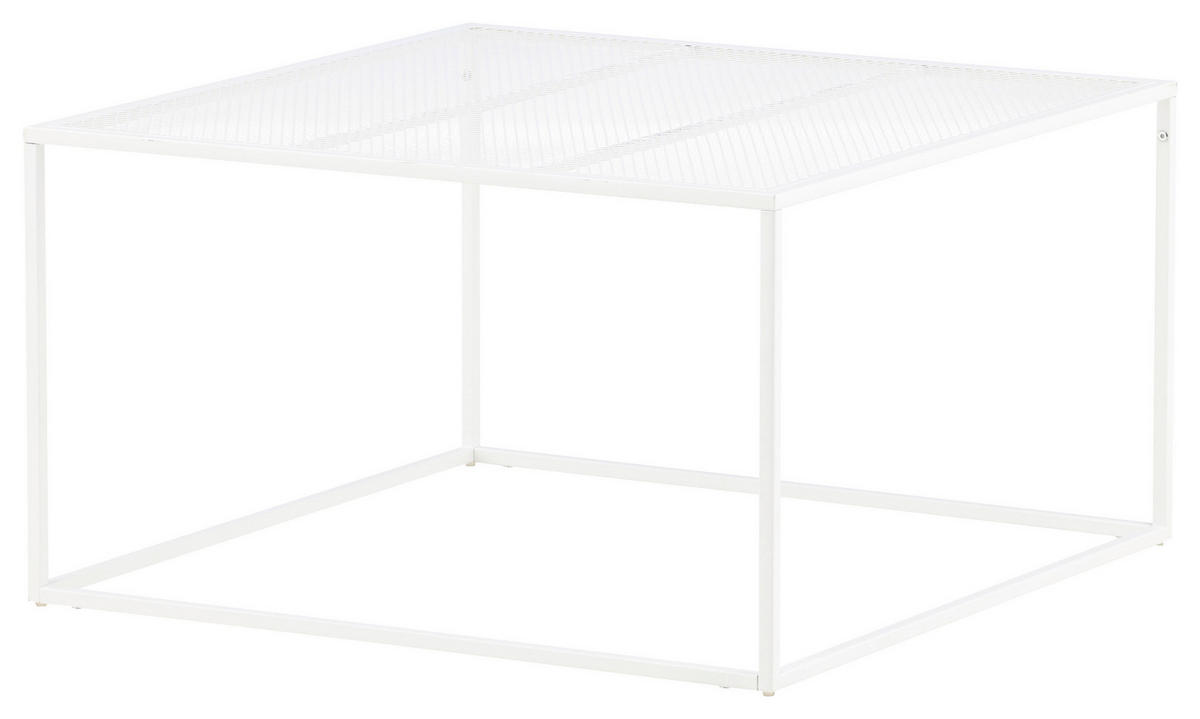 COUCHTISCH 80/80/45 cm quadratisch Weiß  - Weiß, Design, Metall (80/80/45cm) - Livetastic