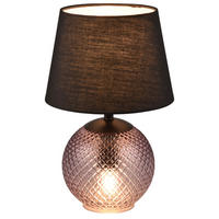 TISCHLEUCHTE 18/29 cm   - Altrosa/Schwarz, Basics, Glas/Textil (18/29cm) - Novel