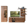 WOHNWAND  in Schwarz, Wildeiche  310/207/50 cm  - Wildeiche/Schwarz, Natur, Glas/Holz (310/207/50cm) - Linea Natura