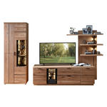 WOHNWAND  in Schwarz, Wildeiche  310/207/50 cm  - Wildeiche/Schwarz, Natur, Glas/Holz (310/207/50cm) - Linea Natura