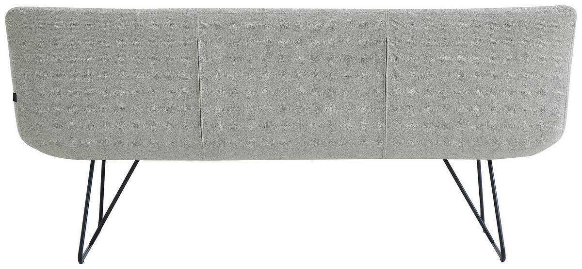 SITZBANK 182/88/66 cm Leinenoptik Schwarz, Hellgrau  - Hellgrau/Schwarz, Design, Textil/Metall (182/88/66cm) - Dieter Knoll