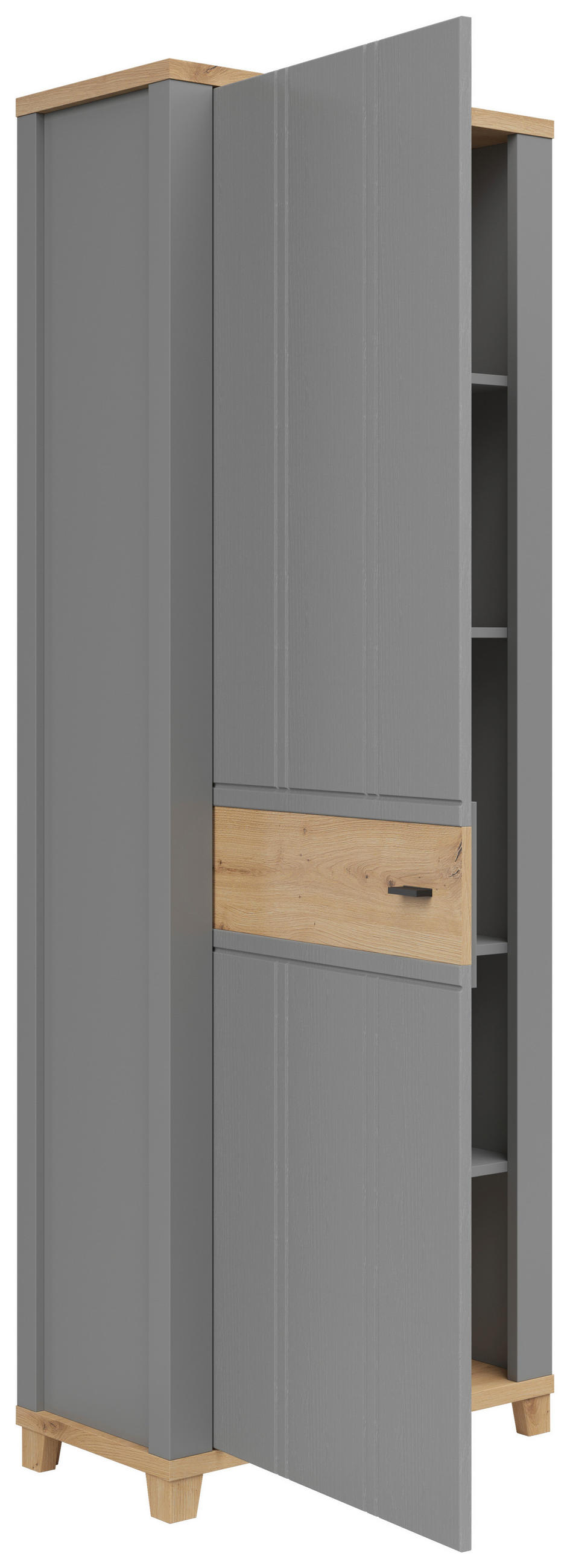 GARDEROBENSCHRANK  in 74/203/38 cm  - Graphitfarben/Eiche Artisan, LIFESTYLE, Holzwerkstoff/Kunststoff (74/203/38cm) - Hom`in