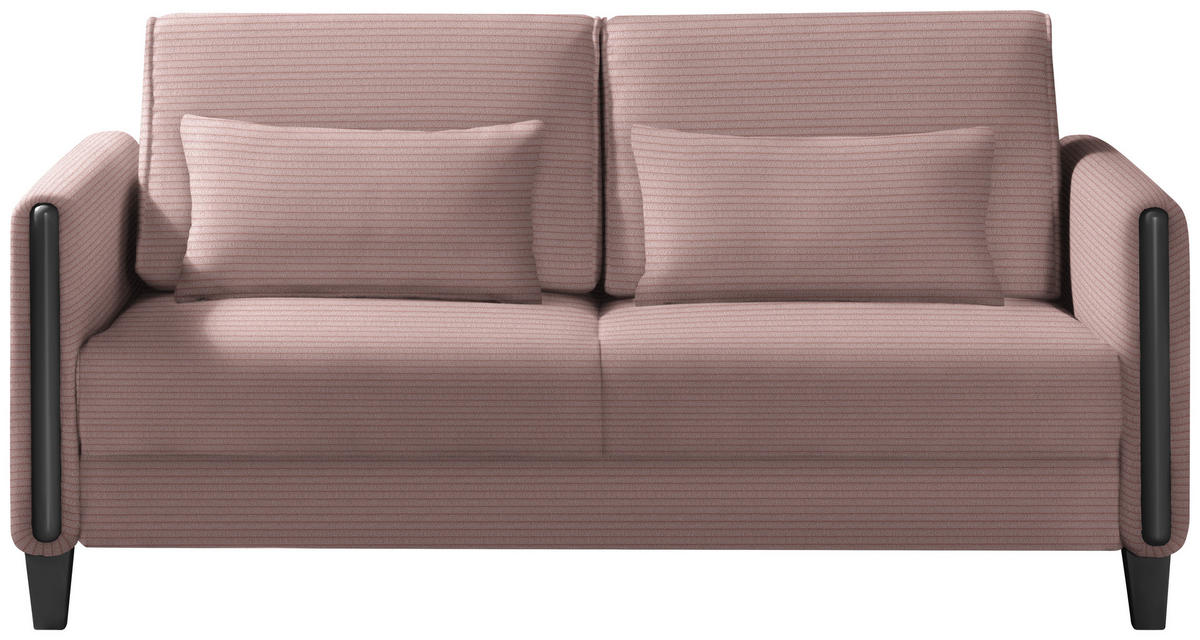 SCHLAFSOFA in Holz, Textil Schwarz, Altrosa  - Schwarz/Altrosa, Design, Holz/Textil (174/88/104cm) - Niels Andersson