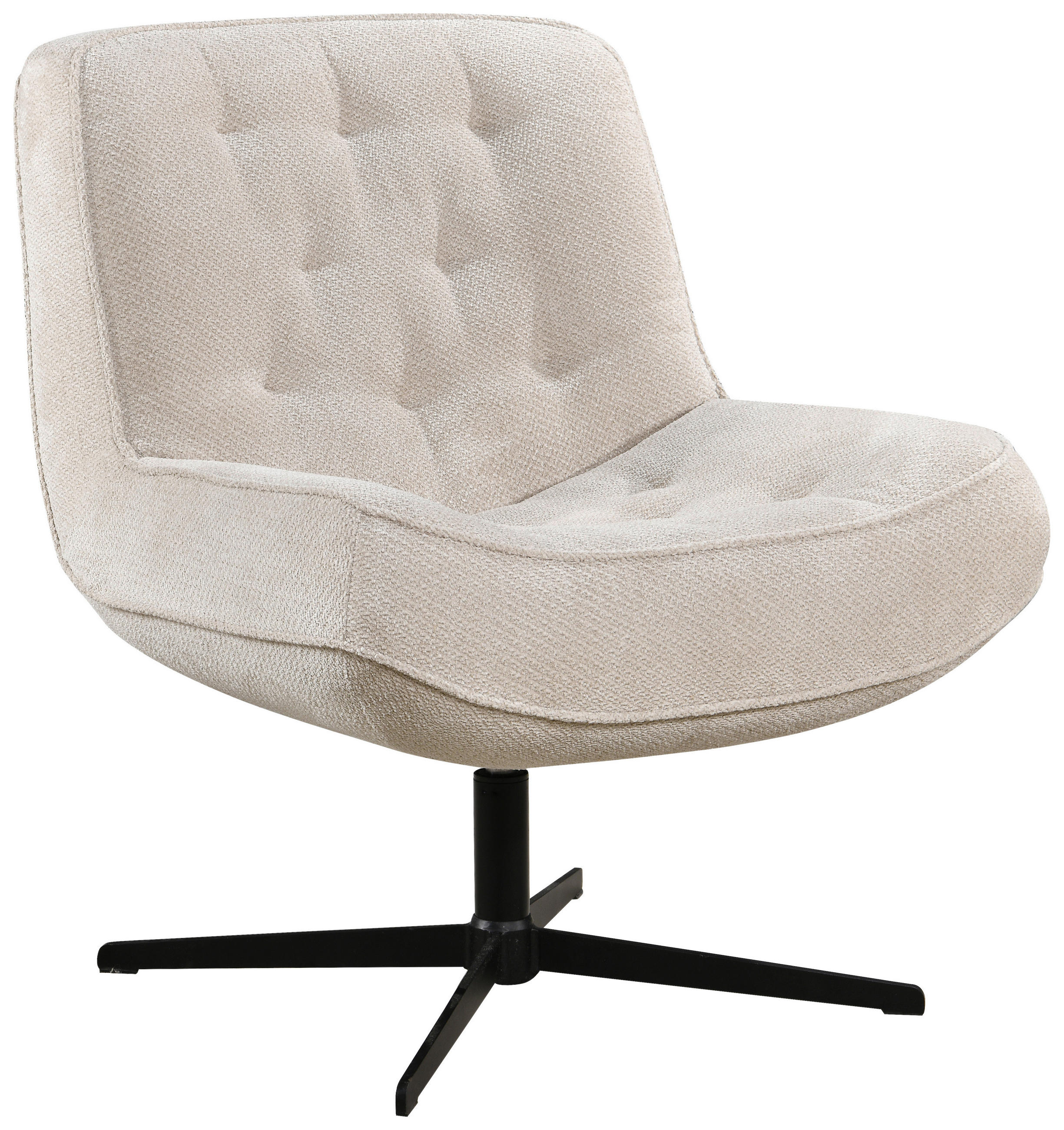 SESSEL in Struktur Naturfarben  - Schwarz/Naturfarben, Design, Holz/Textil (71/83/79cm) - Carryhome