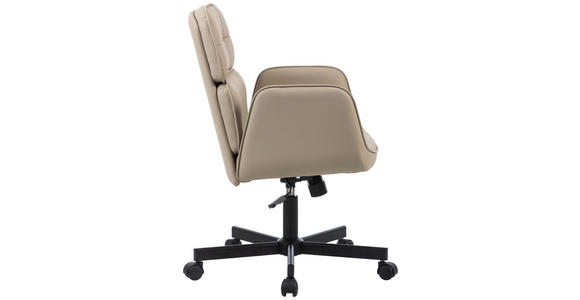 DREHSTUHL in Lederlook Schwarz, Hellbraun - Hellbraun/Schwarz, Design, Kunststoff/Textil (57/85-92,5/60,5cm) - Carryhome