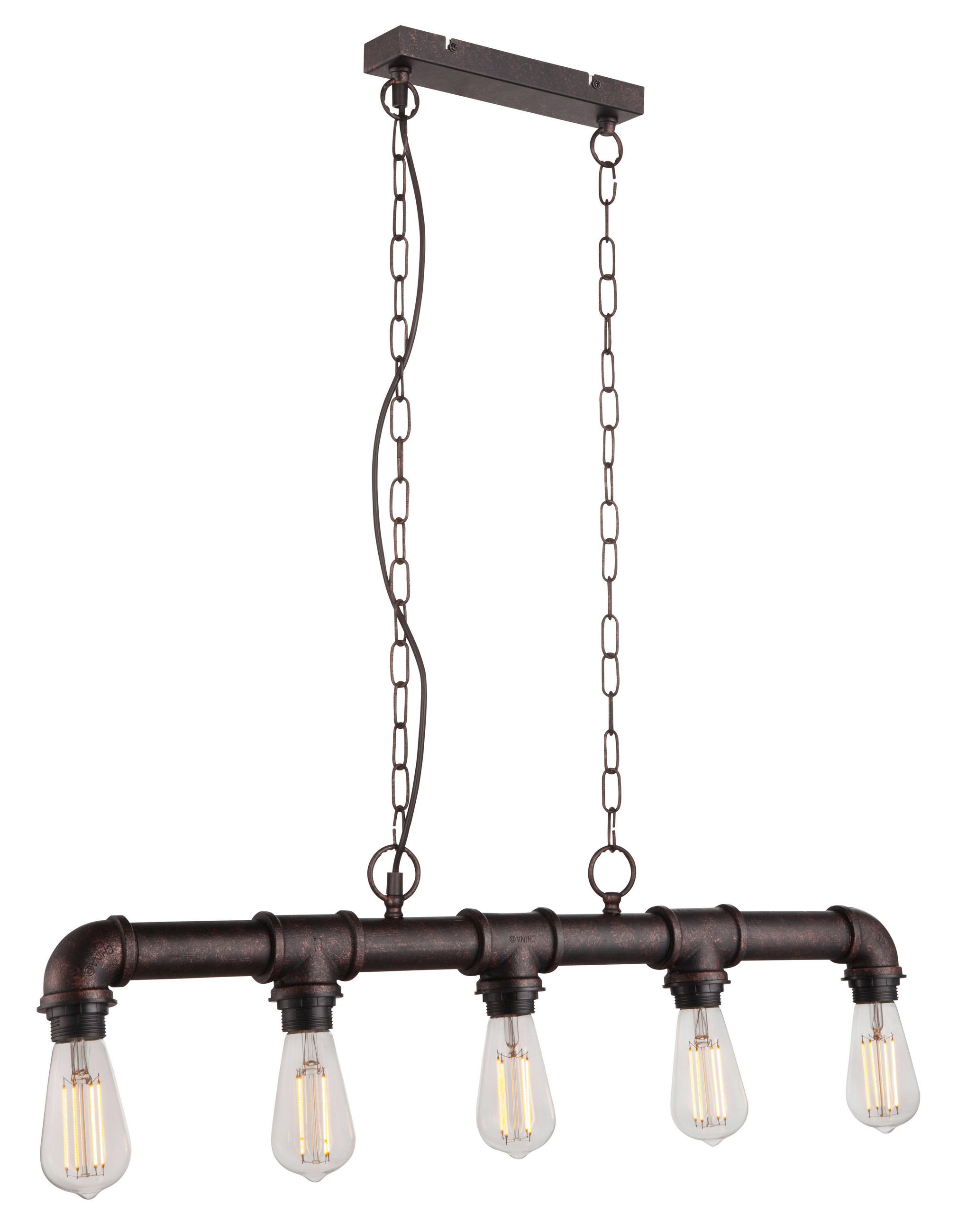 HÄNGELEUCHTE 91,5/5/150 cm  - Braun/Bronzefarben, Trend, Metall (91,5/5/150cm) - Globo