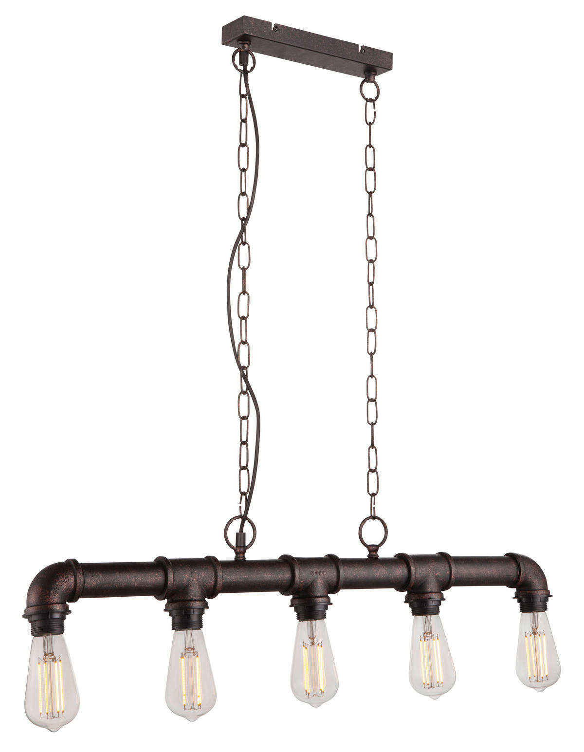 HÄNGELEUCHTE 91,5/5/150 cm  - Braun/Bronzefarben, Trend, Metall (91,5/5/150cm) - Globo