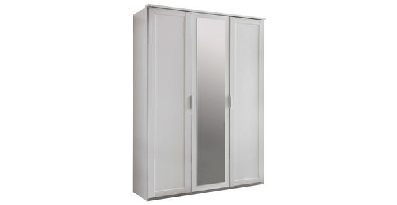 DREHTÜRENSCHRANK in Weiß - Silberfarben/Weiß, KONVENTIONELL, Glas/Holzwerkstoff (135/210/58cm) - Cantus