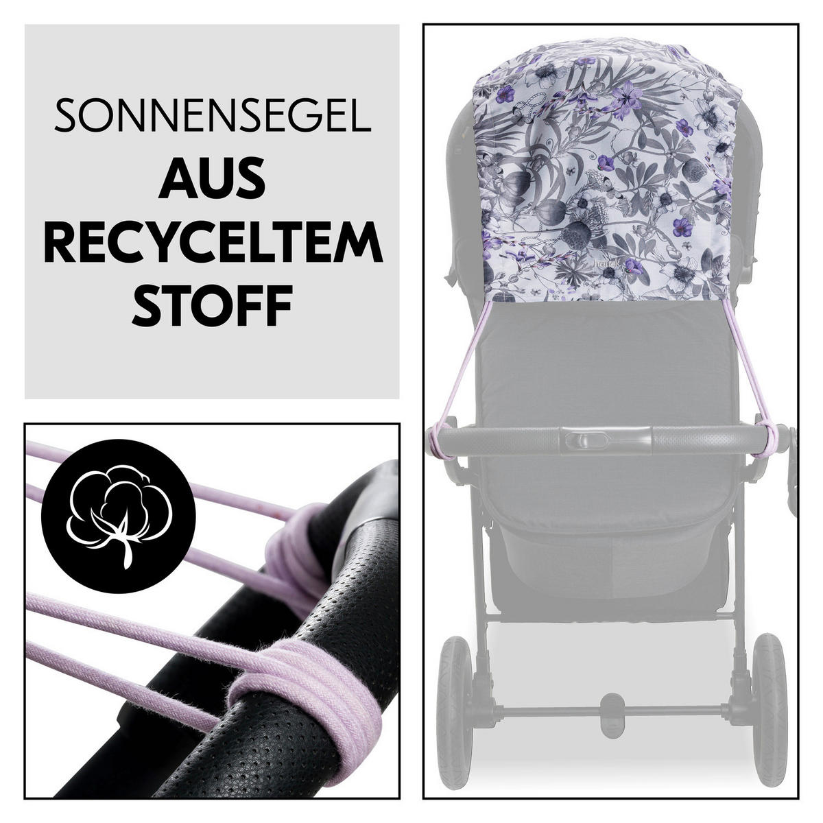 SONNENSEGEL  - Grau, Basics, Textil (46 / 32/0.3/63cm) - Hauck