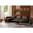 ECKSOFA  in Chenille Braun  190/340 cm  - Schwarz/Braun, Design, Kunststoff/Textil (190/340cm) - Belluti
