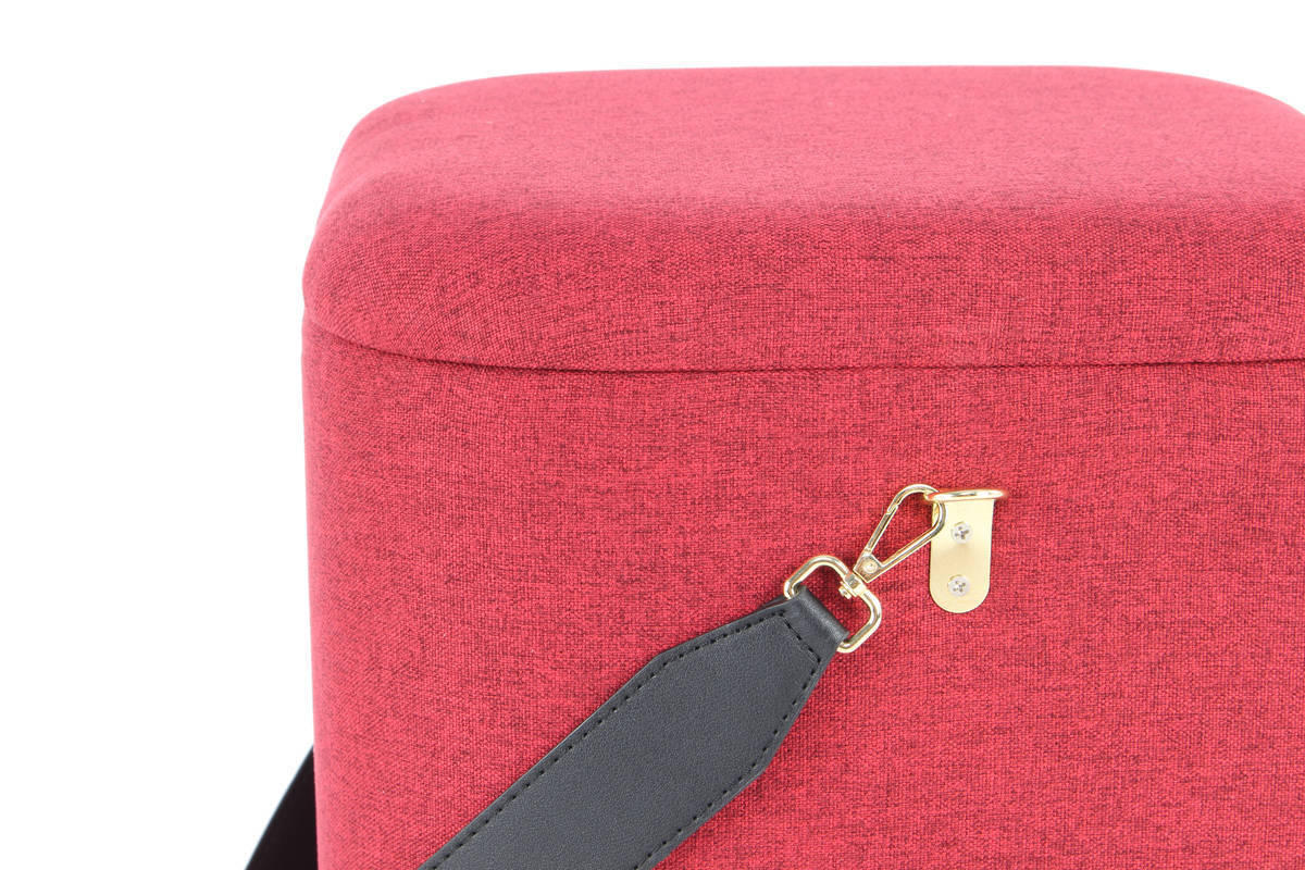 HOCKERSET in Rot, Schwarz  - Rot/Schwarz, Basics, Kunststoff/Textil (29,5+35,5cm) - Kayoom