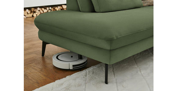 WOHNLANDSCHAFT  in Chenille, Flachgewebe Grün  - Schwarz/Grün, Design, Textil/Metall (208/344/180cm) - Dieter Knoll