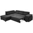 ECKSOFA  in Webstoff Dunkelgrau  - Dunkelgrau/Schwarz, KONVENTIONELL, Holz/Textil (244/283cm) - Carryhome