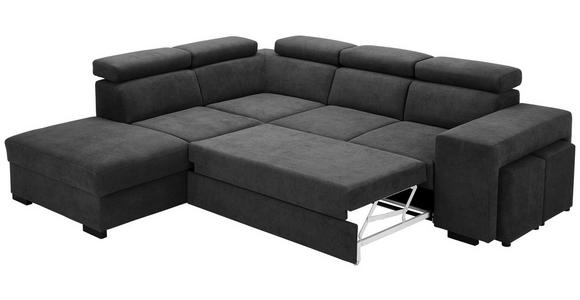 ECKSOFA  in Webstoff Dunkelgrau  - Dunkelgrau/Schwarz, KONVENTIONELL, Holz/Textil (244/283cm) - Carryhome