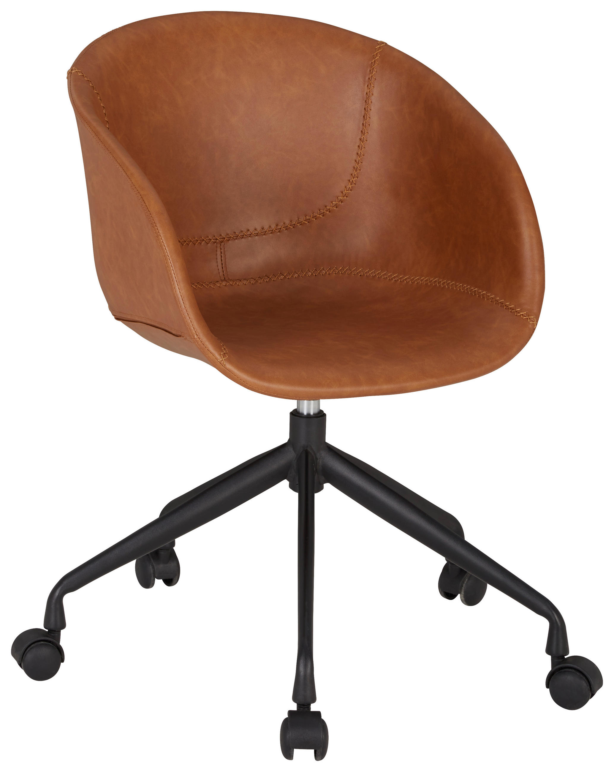 Carryhome OTOČNÁ STOLIČKA PRE MLÁDEŽ, vzhľad kože, hnedá, čierna.