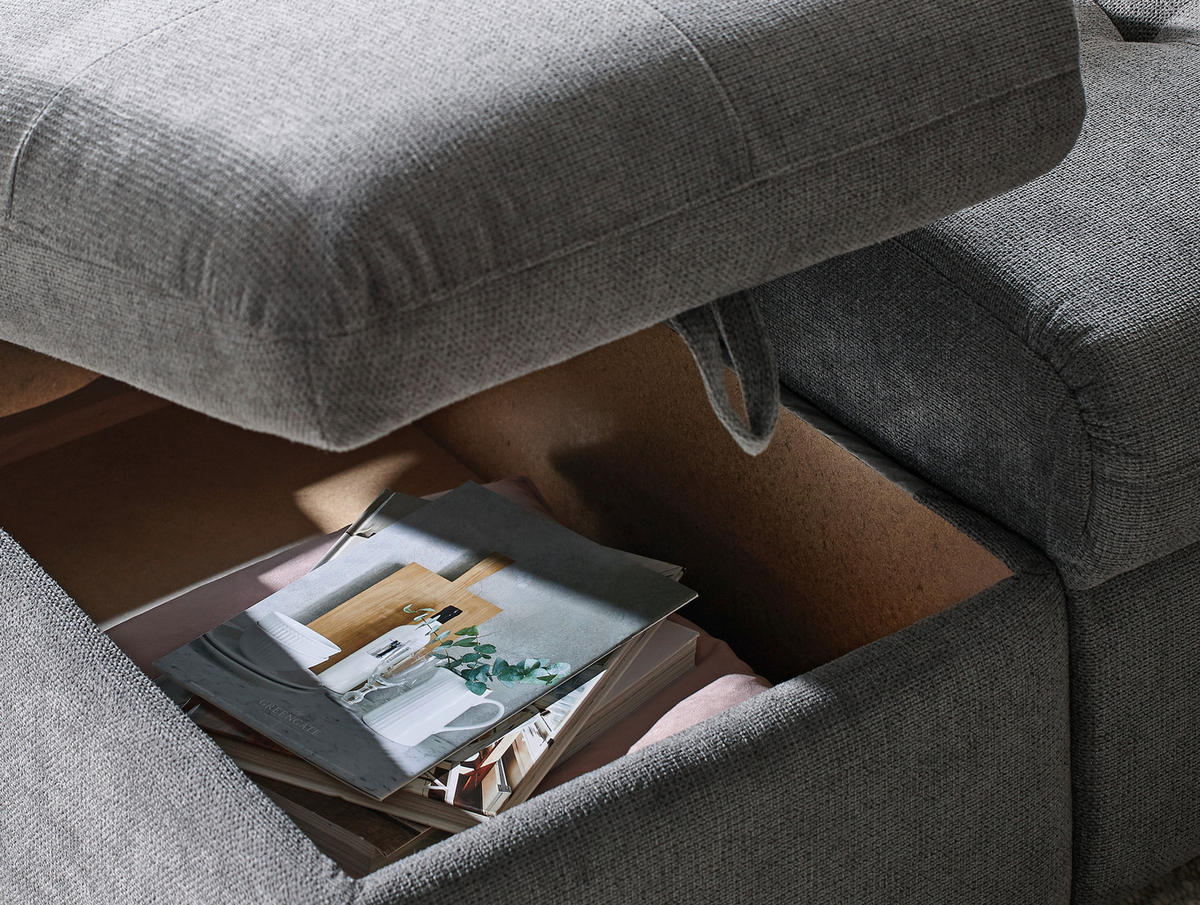 ECKSOFA in Mikrofaser Taupe  - Taupe/Schwarz, Design, Kunststoff/Textil (224/254cm) - Livetastic