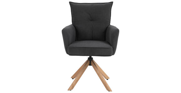 ARMLEHNSTUHL in Cord - Anthrazit/Buchefarben, Design, Holz/Textil (60/95/67cm) - Novel