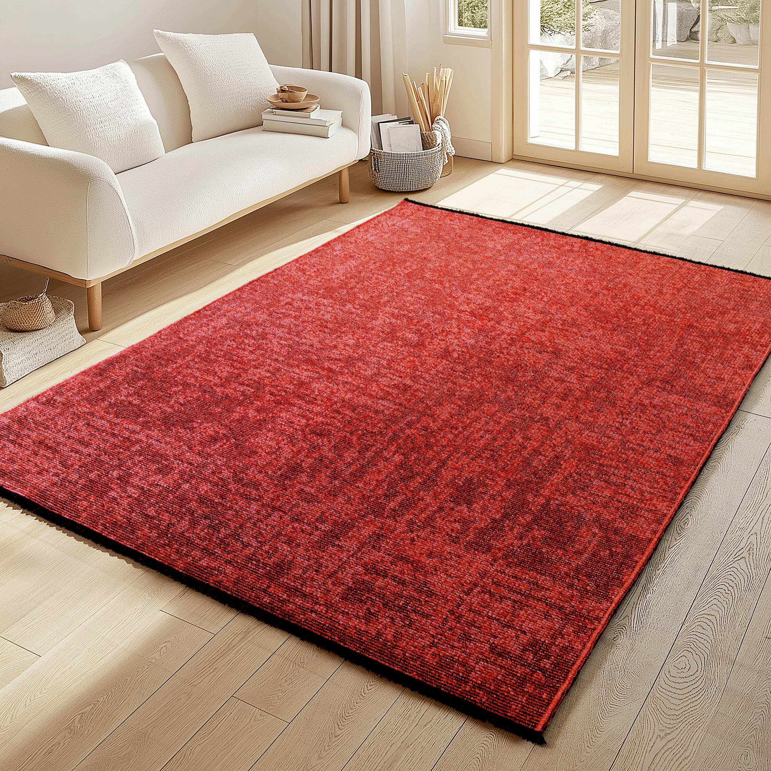 FLACHWEBETEPPICH 160/230 cm Space Rot  - Rot, Basics, Textil (160/230cm) - Novel