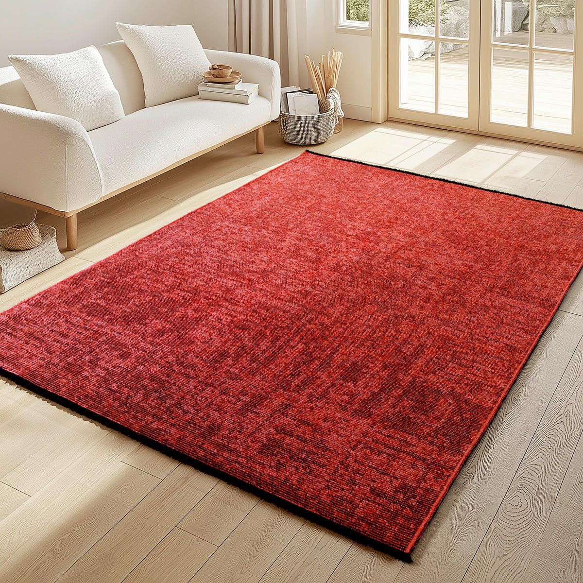 FLACHWEBETEPPICH 160/230 cm Space Rot  - Rot, Basics, Textil (160/230cm) - Novel