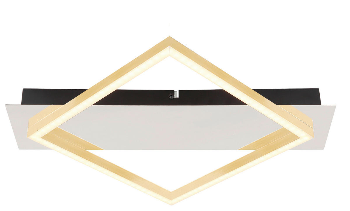 LED-DECKENLEUCHTE 39,5/35/5 cm   - Goldfarben/Opal, Design, Kunststoff/Metall (39,5/35/5cm) - Globo