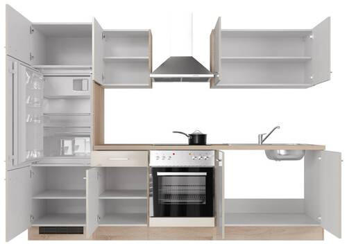 KUCHYŇSKÁ LINKA NEPAL 270 - Sonoma dub/kašmírová, Moderní, kov/kompozitní dřevo (270cm) - FlexWell