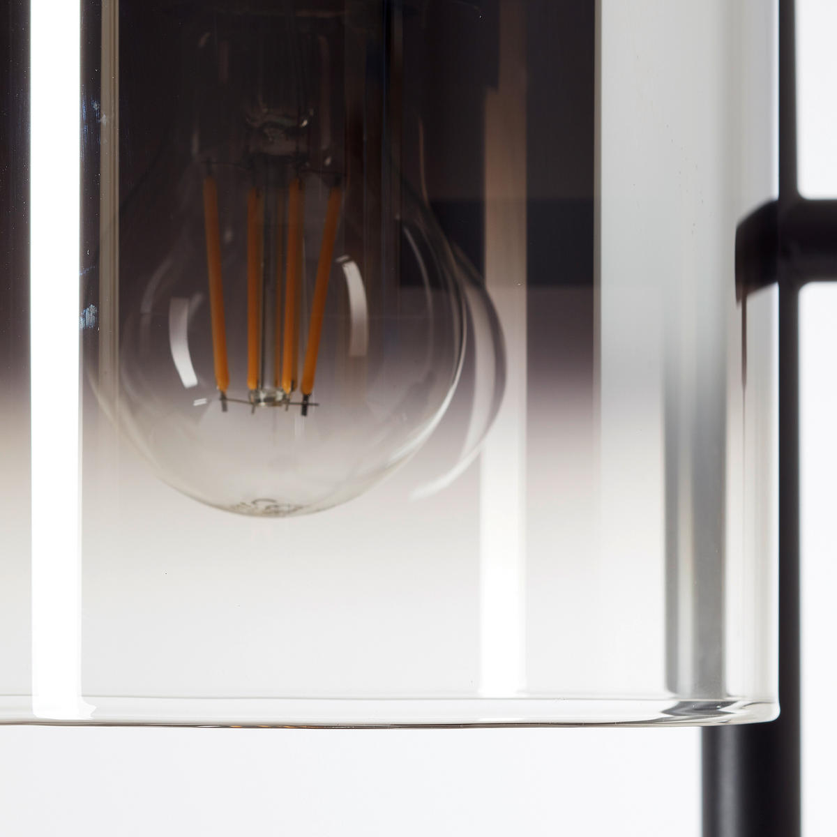 STOJACIA LAMPA, 46/152 cm  - čierna/sivá, Design, kov/sklo (46/152cm) - Dieter Knoll