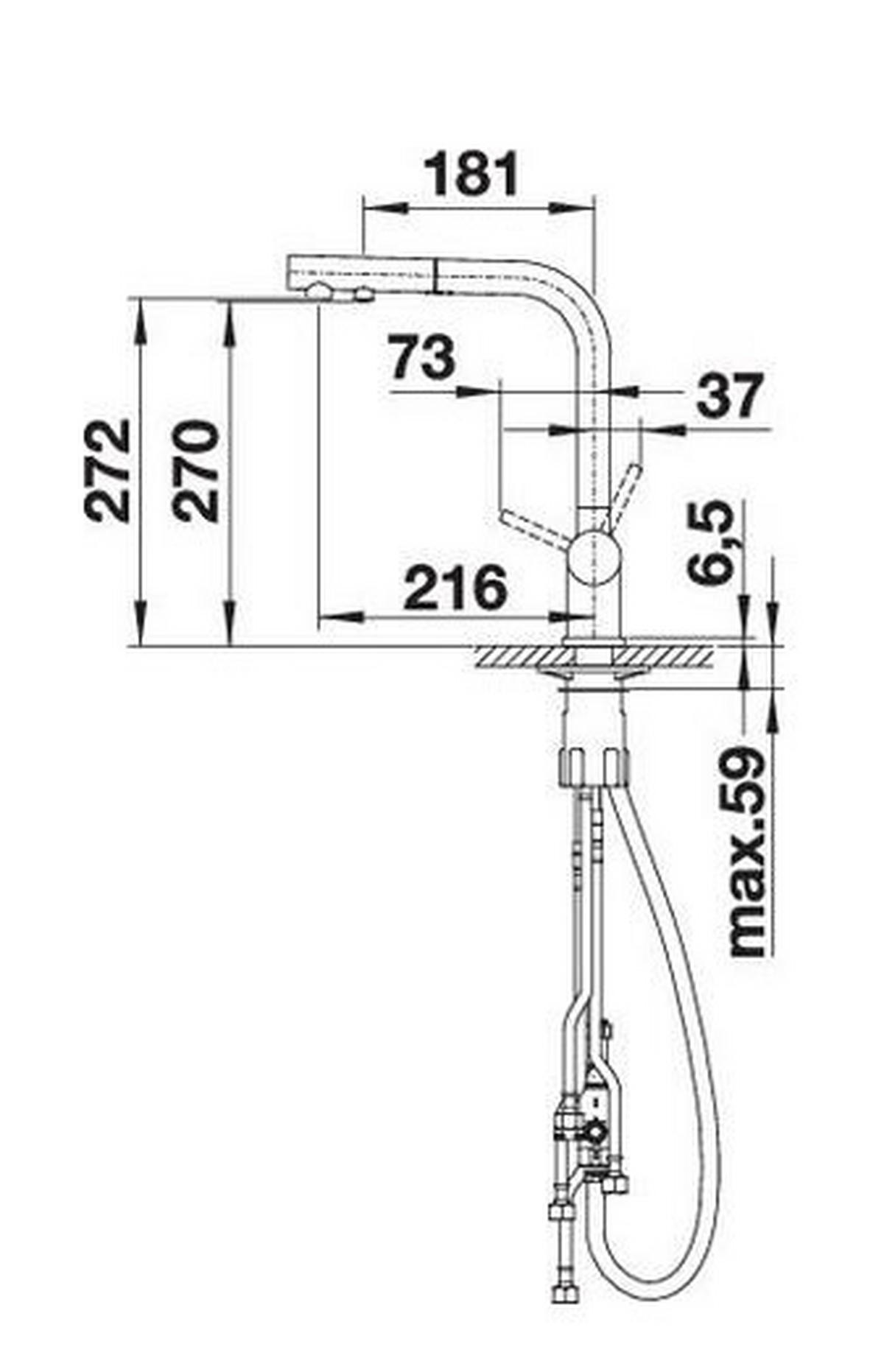KÜCHENARMATUR 527737  - Anthrazit, Basics, Metall (16,6/30,6/26,4cm) - Blanco