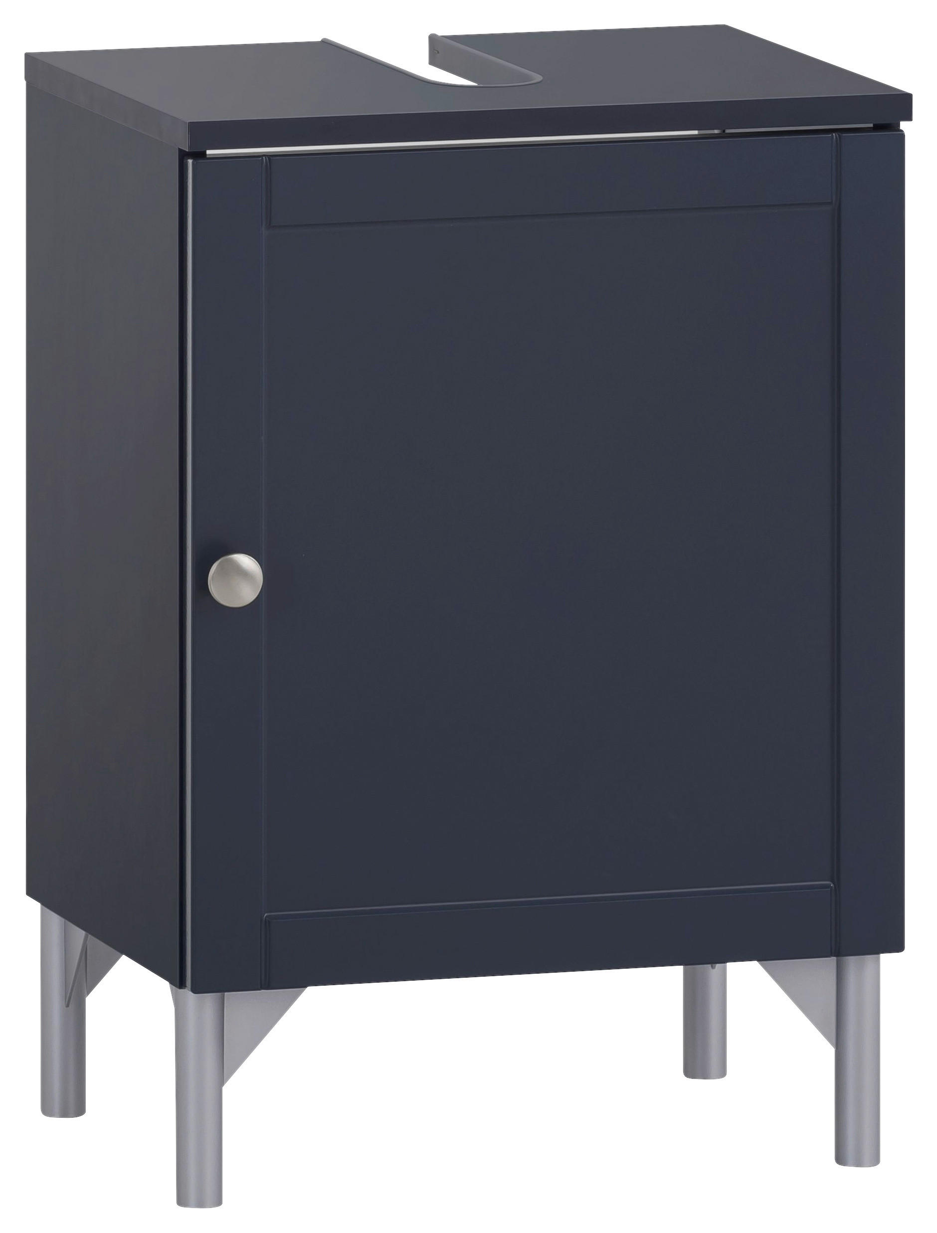 Stylife Waschbeckenunterschrank Jesper Silber, Dunkelblau 40.3x58.5x32 cm