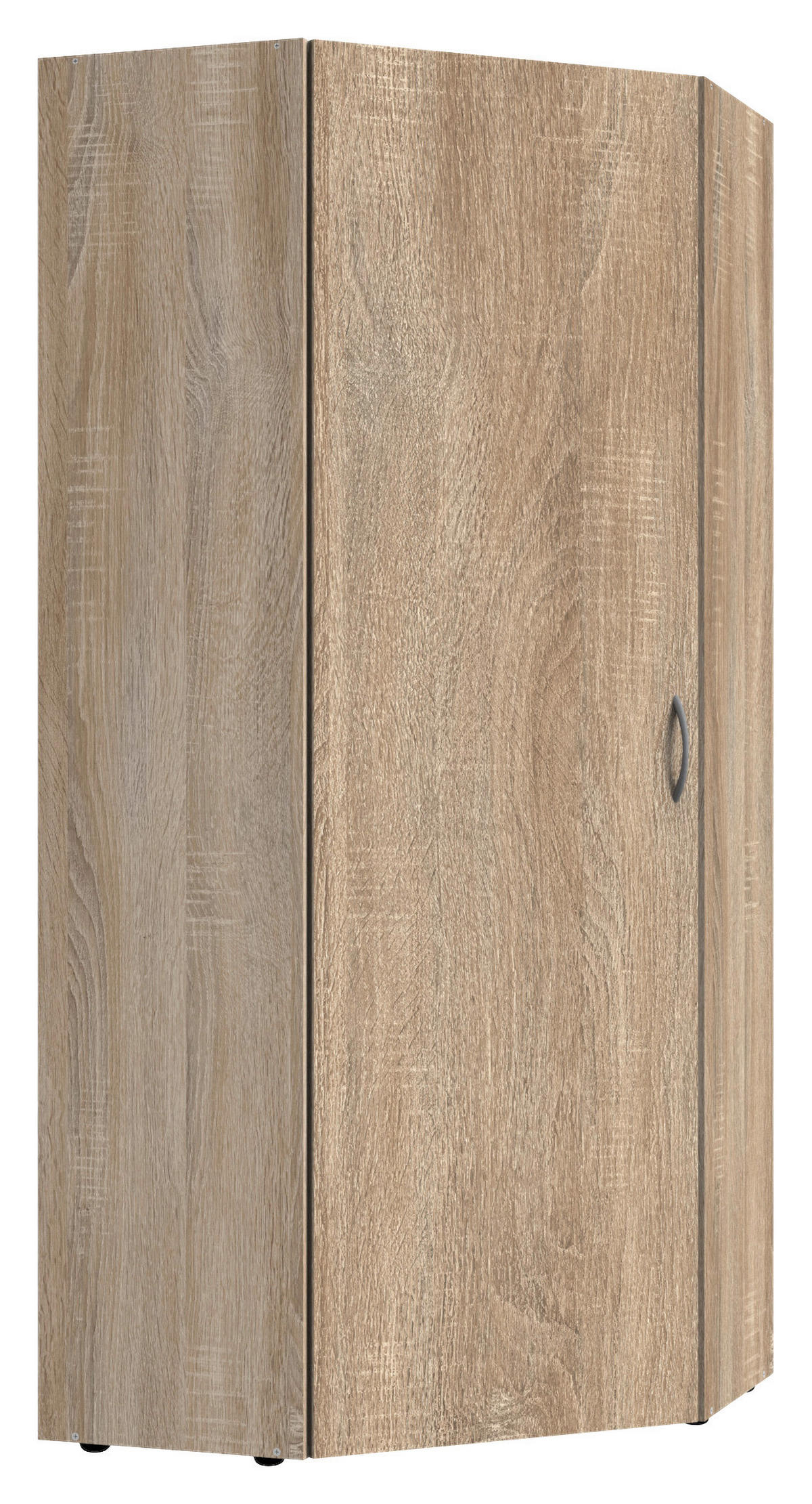 HÖRNSKÅP 80/185/80 cm  - aluminiumfärg/ekfärgad, Klassisk, trämaterial/plast (80/185/80cm) - Xora