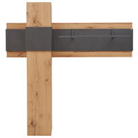 GARDEROBE 2-teilig  in 178/176/39 cm  - Eichefarben/Anthrazit, Natur, Holz/Metall (178/176/39cm) - Voglauer