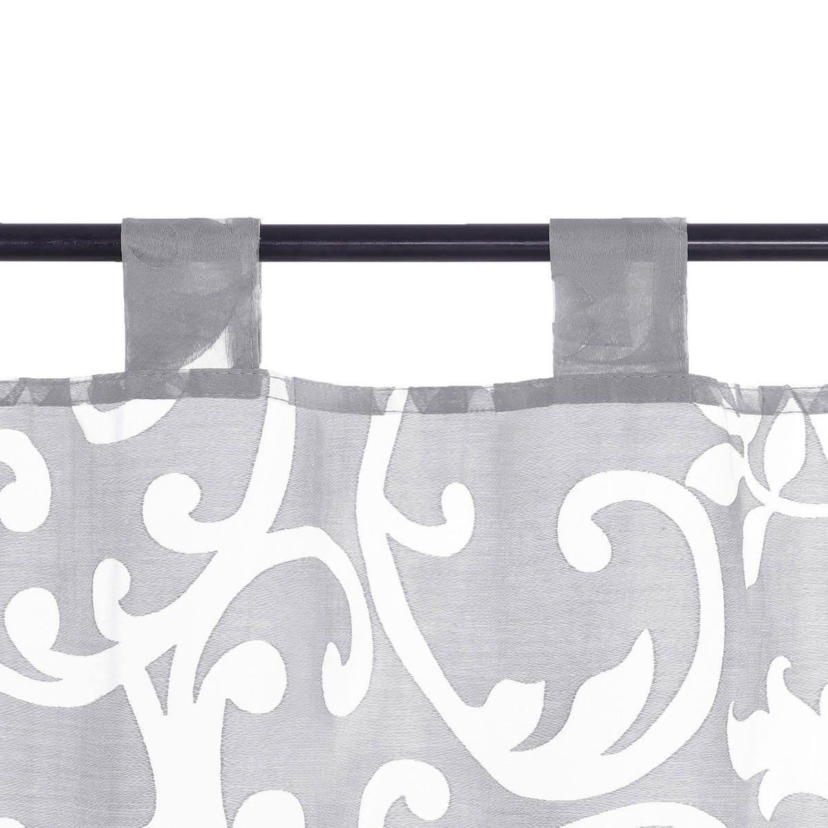 KURZGARDINE   120/45 cm   - Hellgrau, Basics, Textil (120/45cm) - Joyswahl