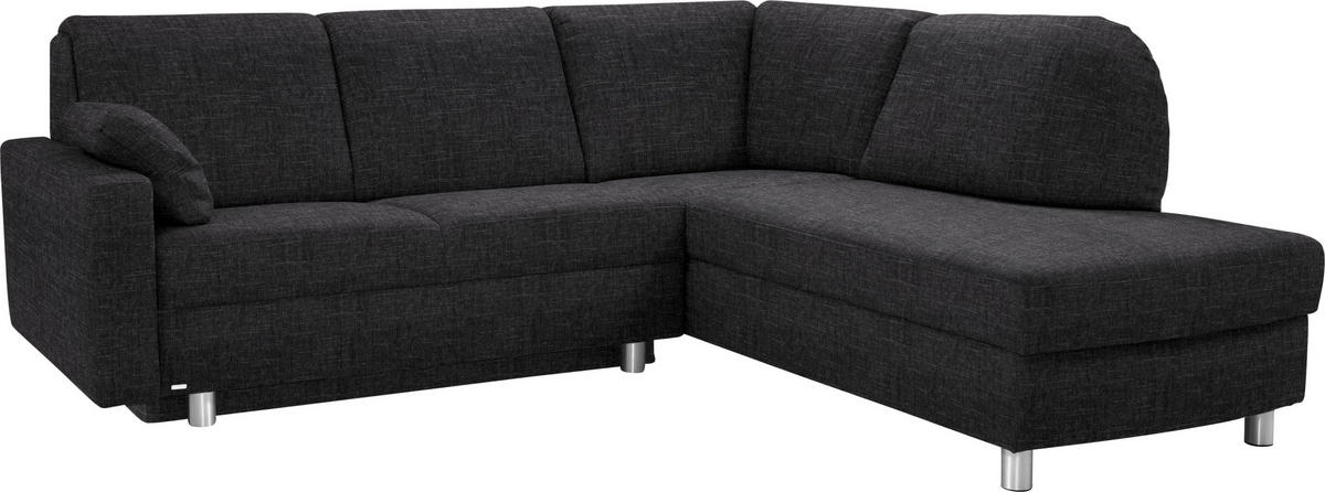 ECKSOFA in Chenille Anthrazit  227/208 cm  - Anthrazit/Alufarben, KONVENTIONELL, Textil/Metall (227/208cm) - Sedda