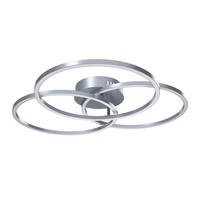 LED-DECKENLEUCHTE Fontana 71/52/9 cm  - Alufarben, Design, Kunststoff/Metall (71/52/9cm) - Novel