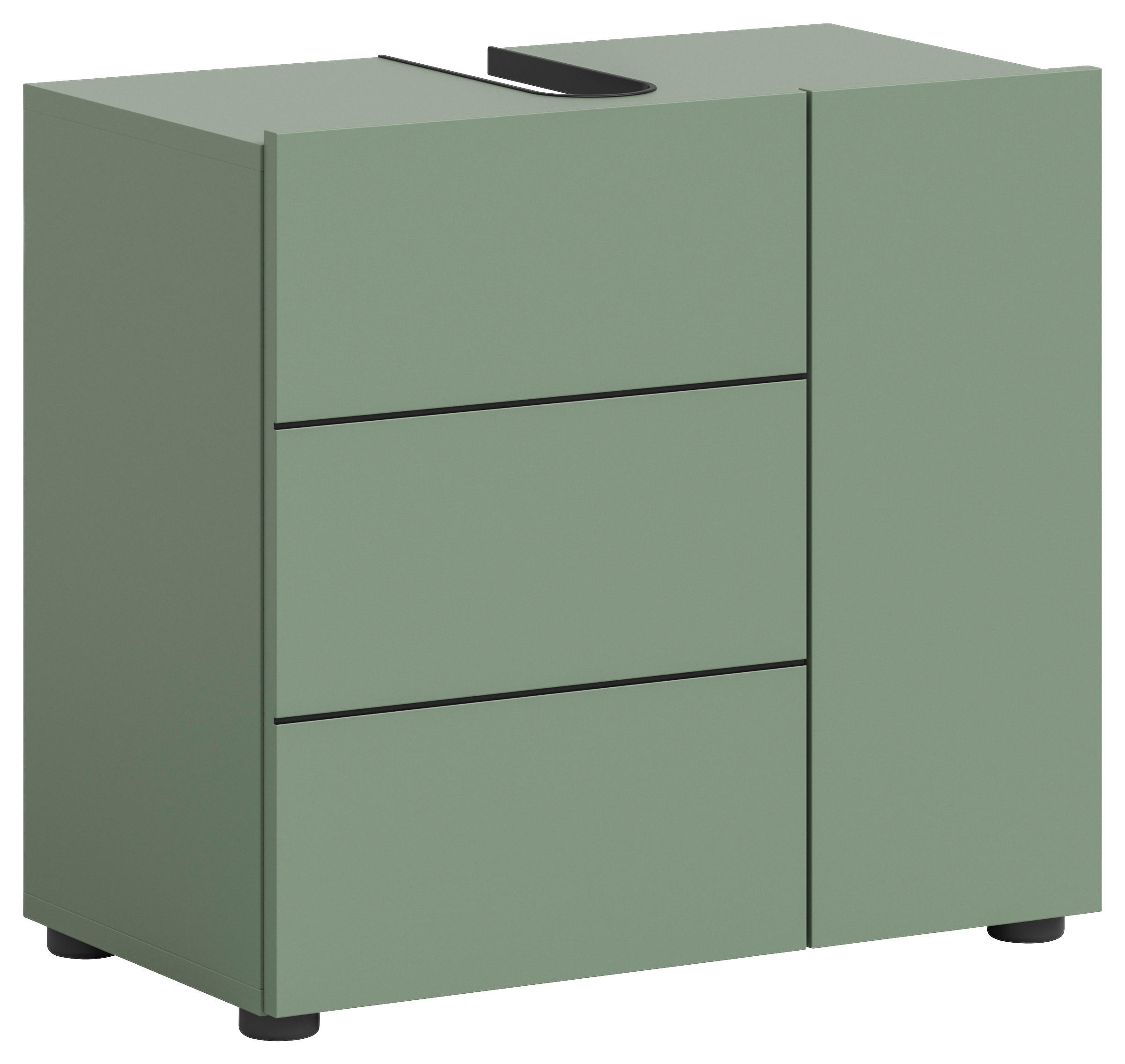 WASCHBECKENUNTERSCHRANK 60/57/34 cm  - Schwarz/Grün, MODERN, Holzwerkstoff/Kunststoff (60/57/34cm) - MID.YOU