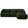 ECKSOFA in Struktur Dunkelgrün  - Dunkelgrün/Schwarz, Modern, Kunststoff/Textil (256/160cm) - Livetastic