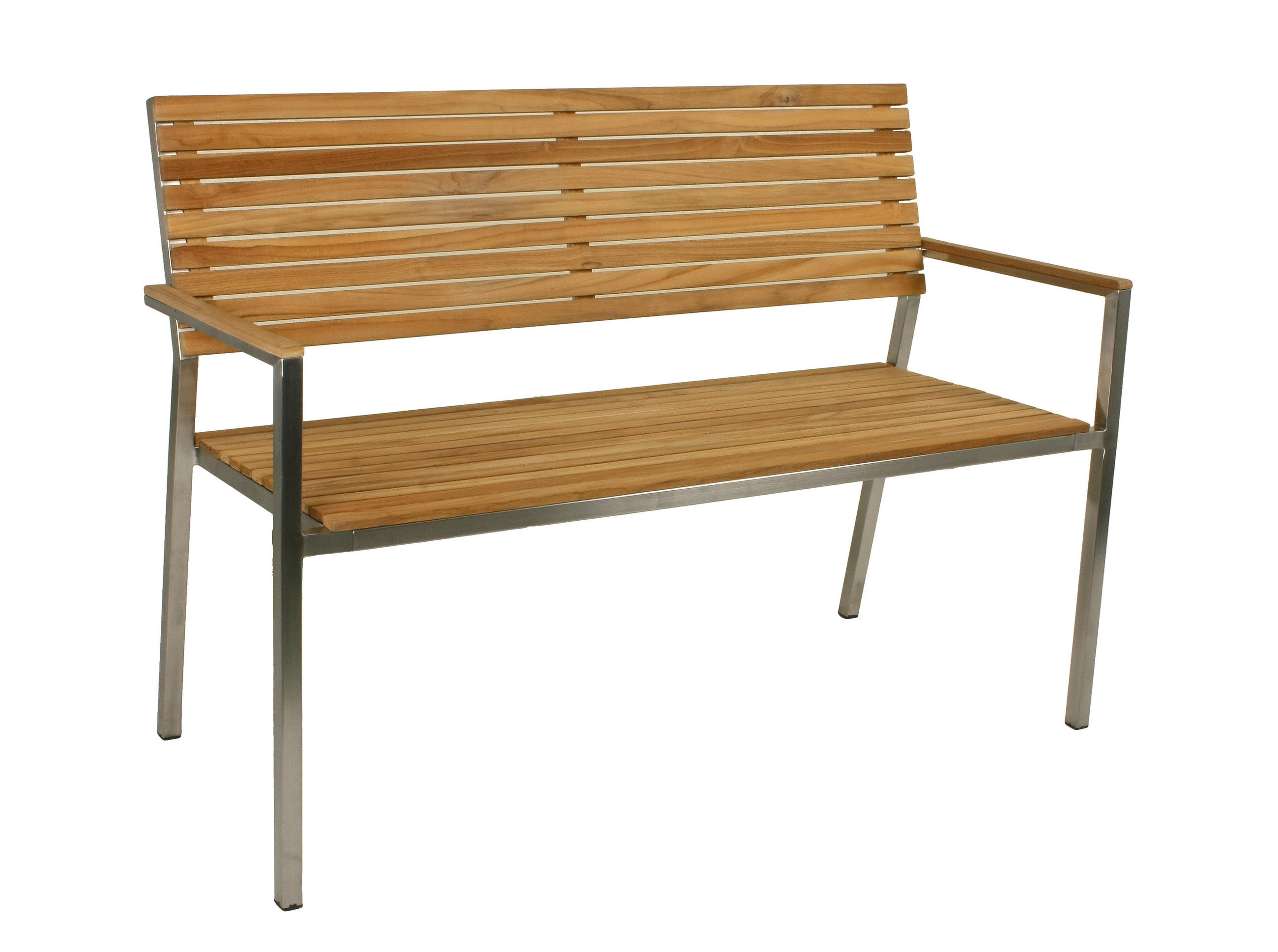 ZAHRADNÍ LAVICE dřevo, kov - barvy teak/barvy stříbra, Basics, kov/dřevo (125/86/55cm) - Gardenson