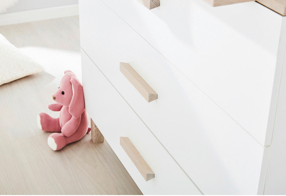 BABYZIMMER LUMI  - Eichefarben/Weiß, Basics, Holzwerkstoff - Pinolino