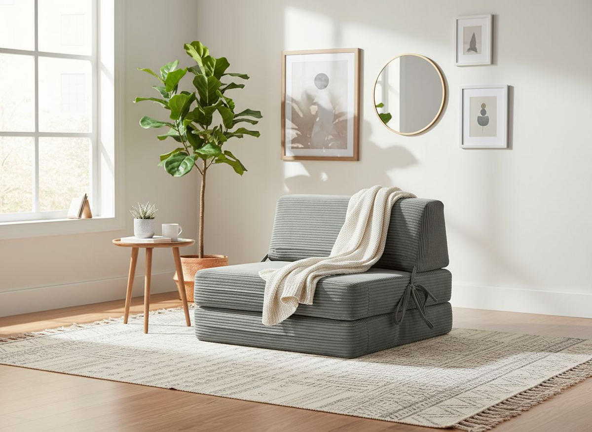 SCHLAFSESSEL in Cord Dunkelgrau  - Dunkelgrau, Design, Textil/Metall (75/58/80cm) - Livetastic