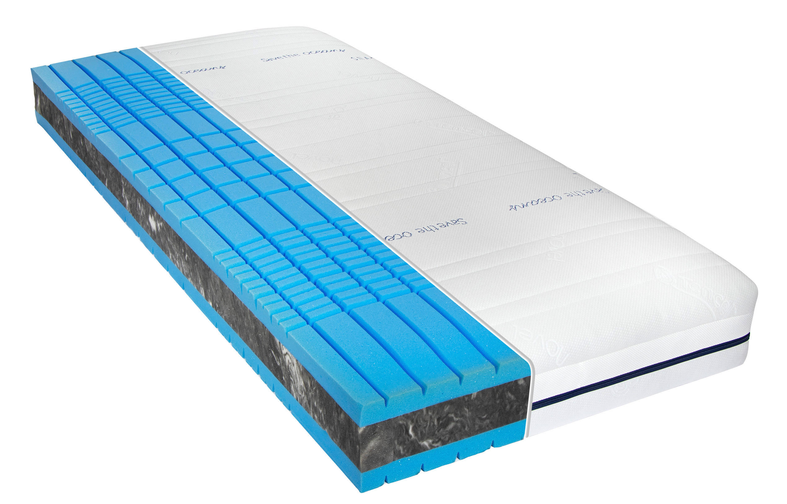 TASCHENFEDERKERNMATRATZE Emotion S60 Hybrid, 200/200 cm, Höhe ca.: 21 cm, H2 + H3 = mittel + fest, 7-Zonen - Weiß, Basics, Textil (200/200cm) - Novel