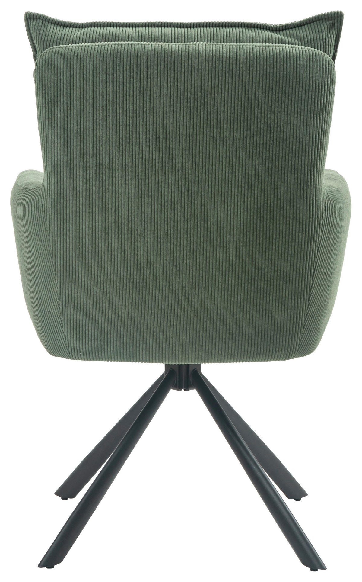 ARMLEHNSTUHL  in Eisen Cord  - Schwarz/Olivgrün, Design, Textil/Metall (60/95/67cm) - Novel