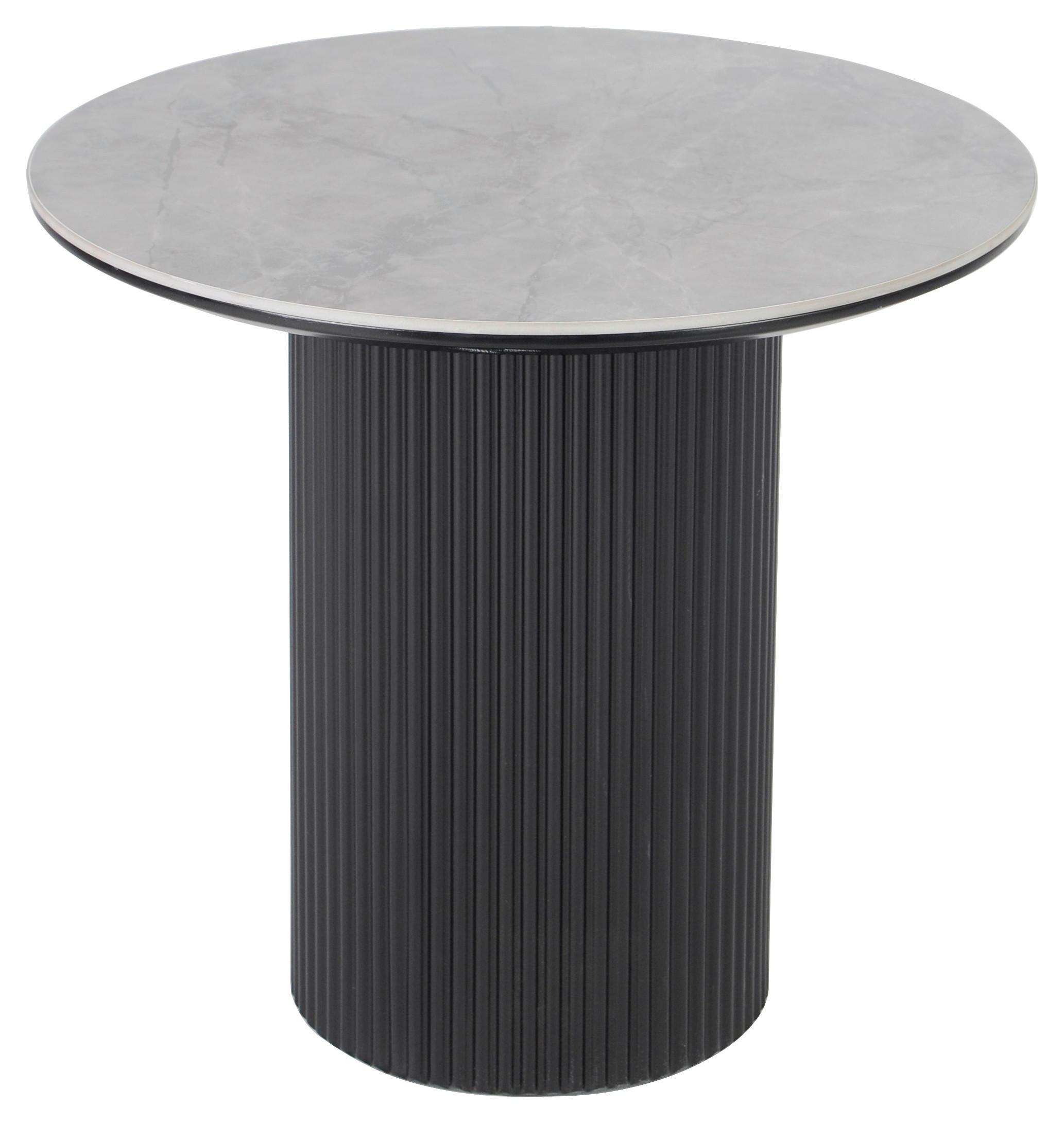 BEISTELLTISCH 50/50/45 cm Schwarz, Hellgrau rund  - Hellgrau/Schwarz, Design, Keramik/Holzwerkstoff (50/50/45cm) - Stylife