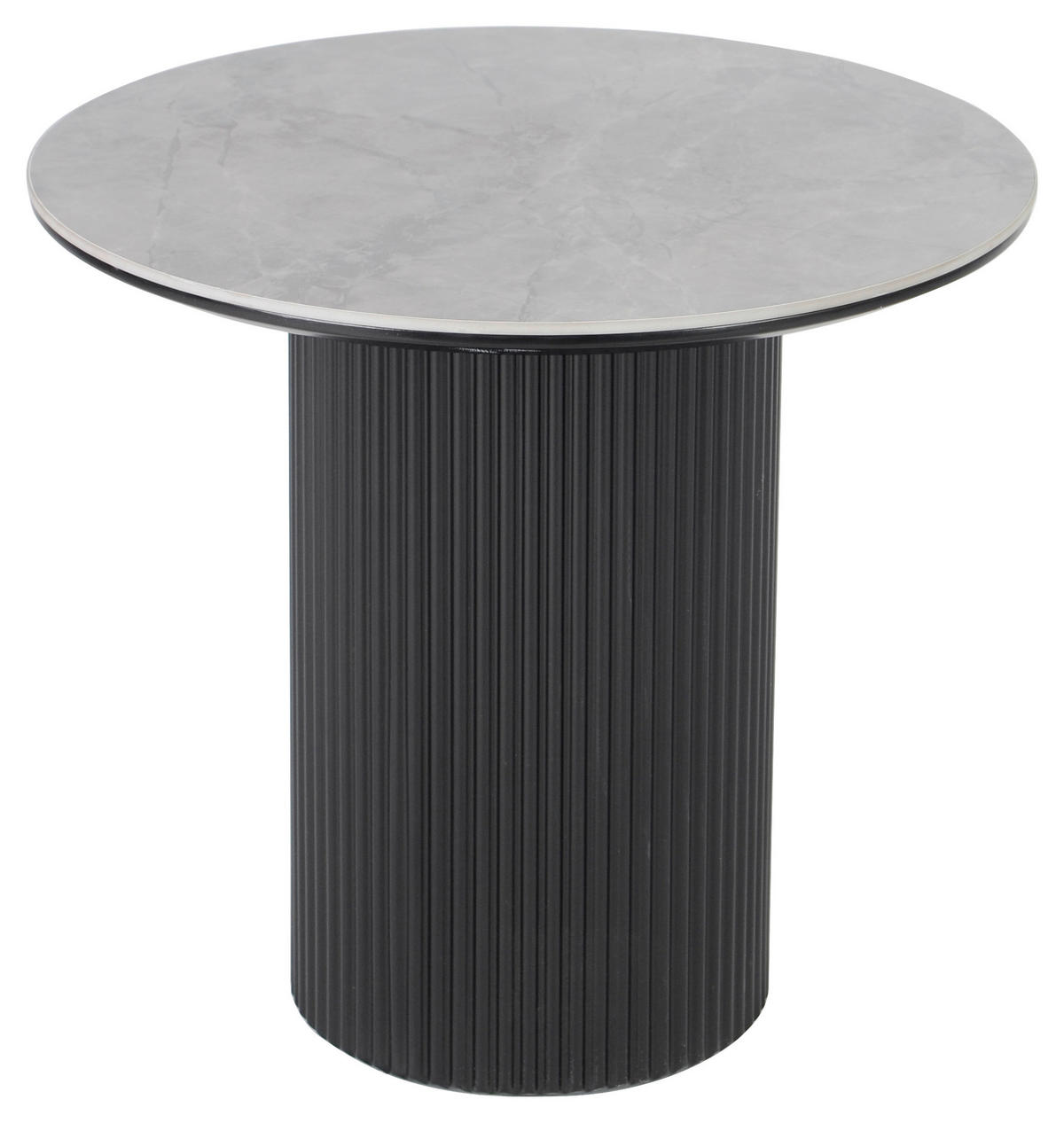 BEISTELLTISCH 50/50/45 cm Schwarz, Hellgrau rund  - Hellgrau/Schwarz, Design, Keramik/Holzwerkstoff (50/50/45cm) - Stylife