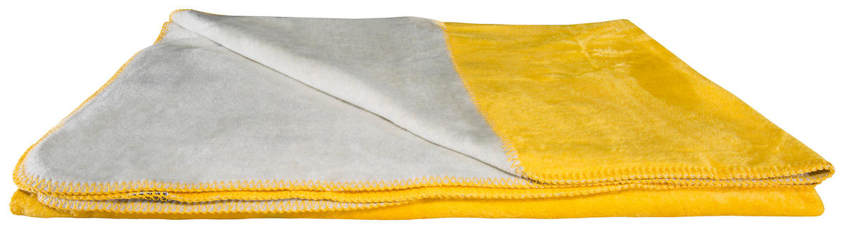 DEKORATIVNA ODEJA 150/200 cm rumena, bela  - rumena/bela, Basics, tekstil (150/200cm) - Novel