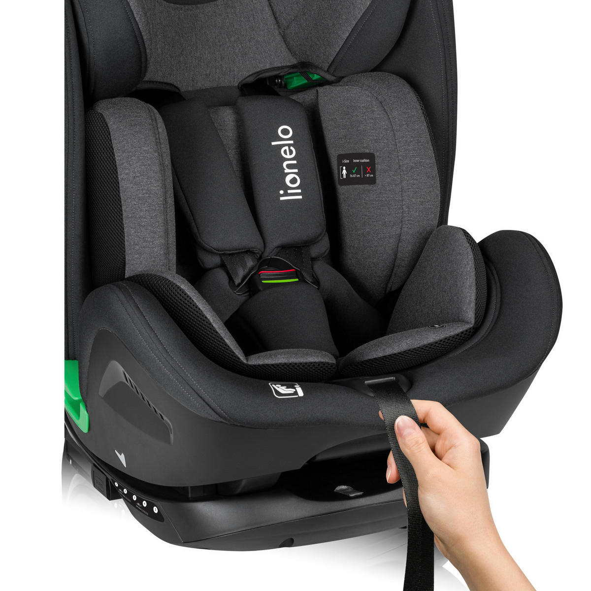 KINDERAUTOSITZ Harper i-Size  - Schwarz/Grau, Basics, Kunststoff (42,5/47/63cm) - Lionelo