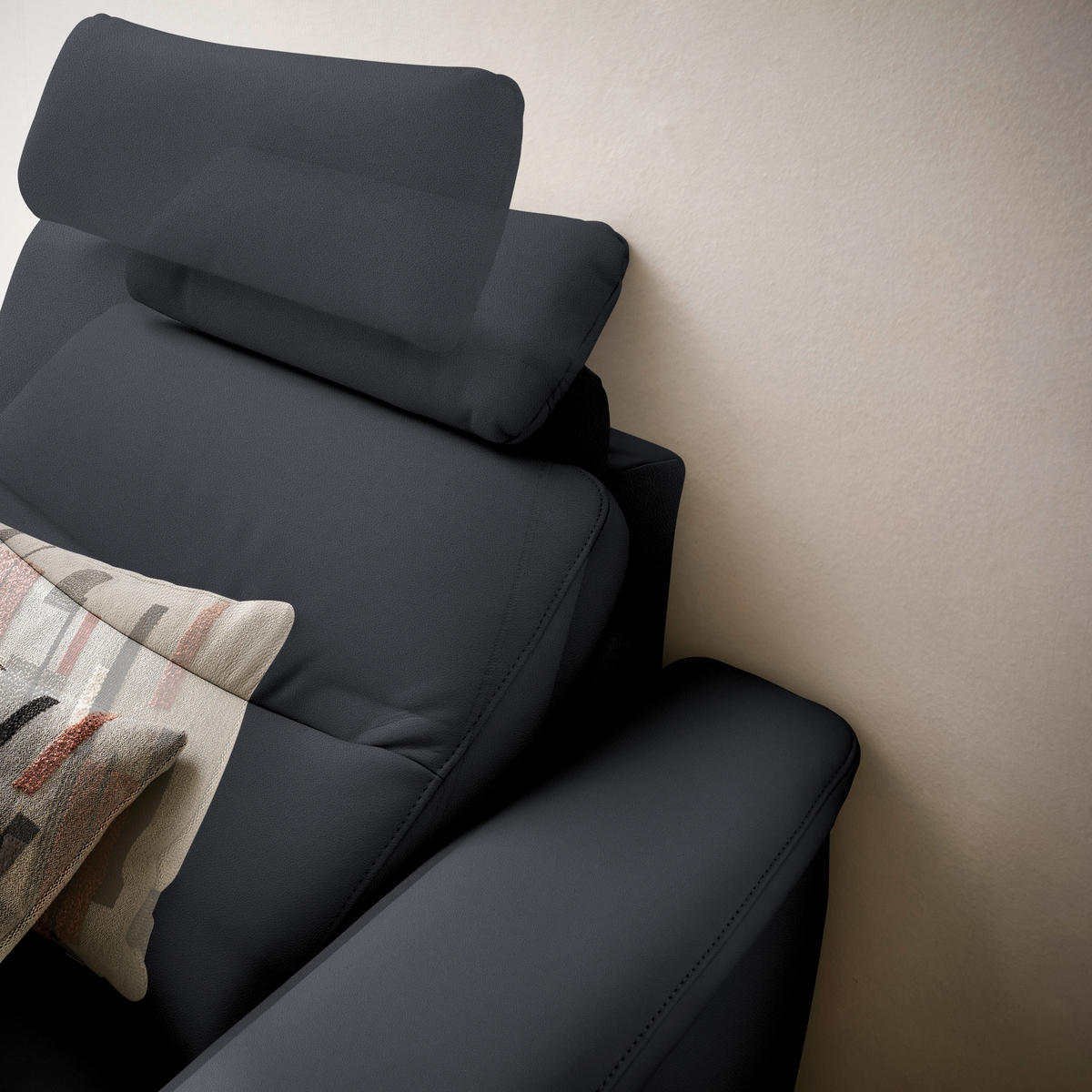 ECKSOFA  in Echtleder Dunkelblau  249/280 cm  - Anthrazit/Dunkelblau, Design, Leder/Metall (249/280cm) - Himolla Komfortklass