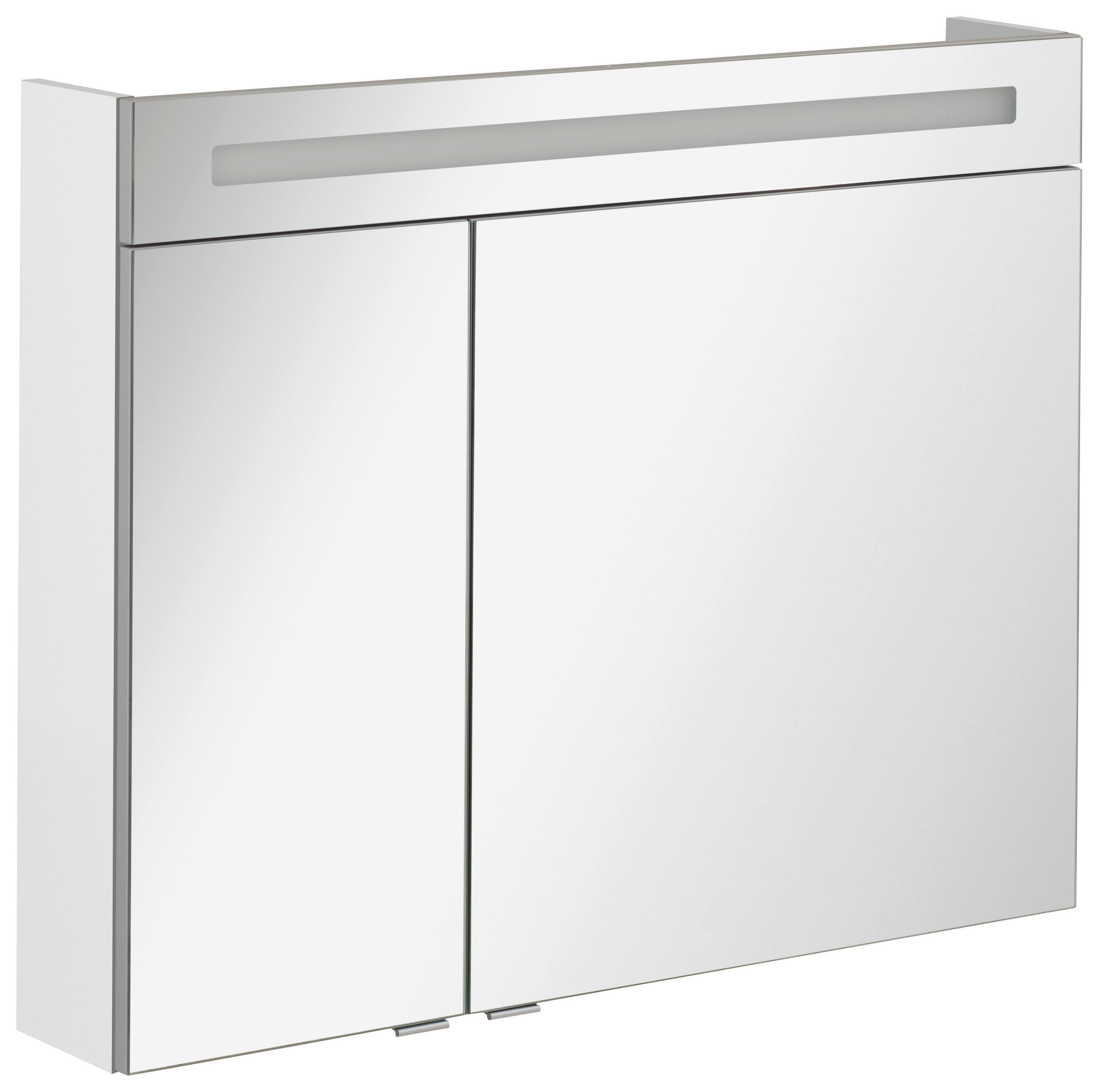 SPIEGELSCHRANK 90/71/16 cm  - Alufarben/Weiß, MODERN, Glas/Holzwerkstoff (90/71/16cm) - MID.YOU
