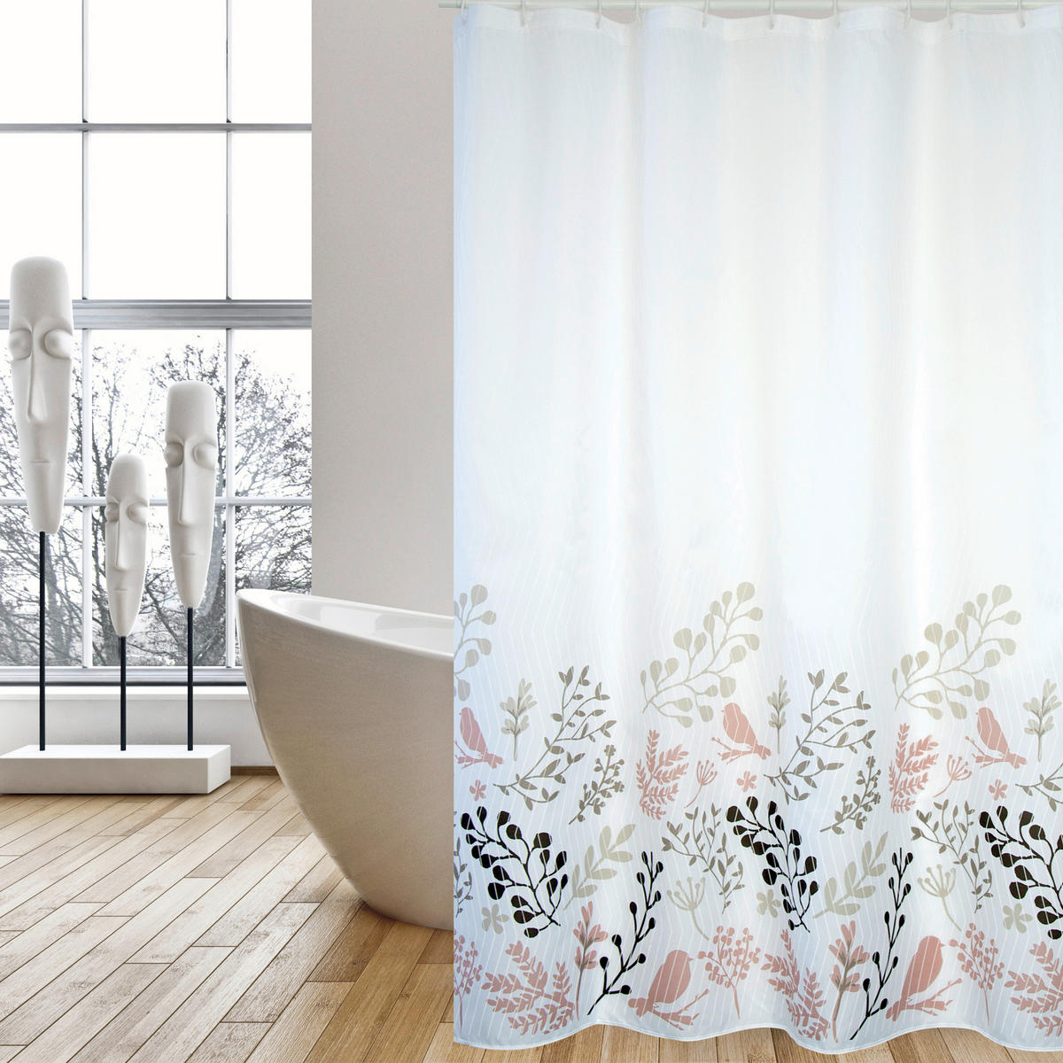 DUSCHVORHANG BIRDS 180/200 cm  - Multicolor, Basics, Textil (180/200cm) - MSV