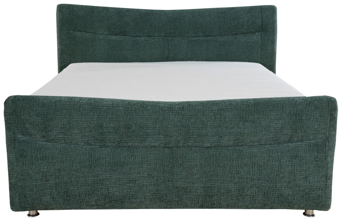 BOXSPRINGBETT 180/200 cm  in Türkis  - Türkis/Chromfarben, KONVENTIONELL, Textil/Metall (180/200cm) - Esposa