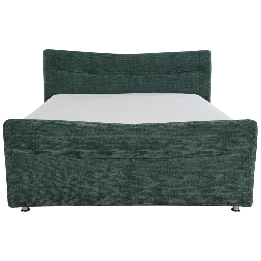 Thumbnail - Esposa Boxspringbett, Türkis, Textil, H2 + H3, Höhe ca. 18 cm, 180x200 cm, Bettkasten, gepolstertes Kopfteil, Stoffauswa...