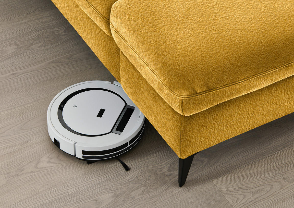 ECKSOFA  in Chenille Currygelb  198/288 cm  - Currygelb/Schwarz, Design, Textil/Metall (198/288cm) - Beldomo Style